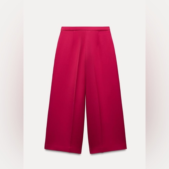 ZARA Bold Pink Culottes Trousers size small - Picture 3 of 8
